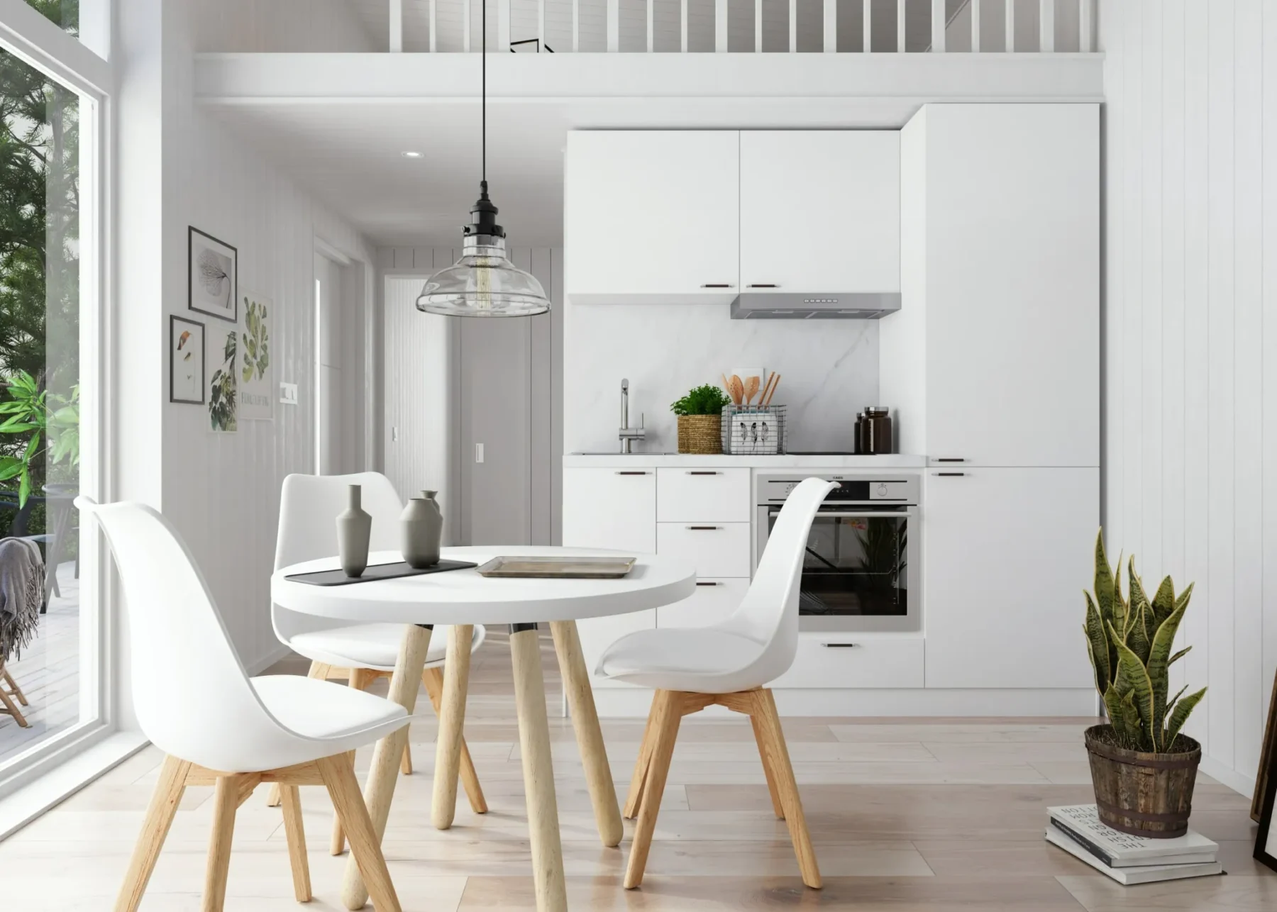 Helårsbolig_Pulpet_40.1_Interiør_Kjøkken_hvitt_loft_spiseplass