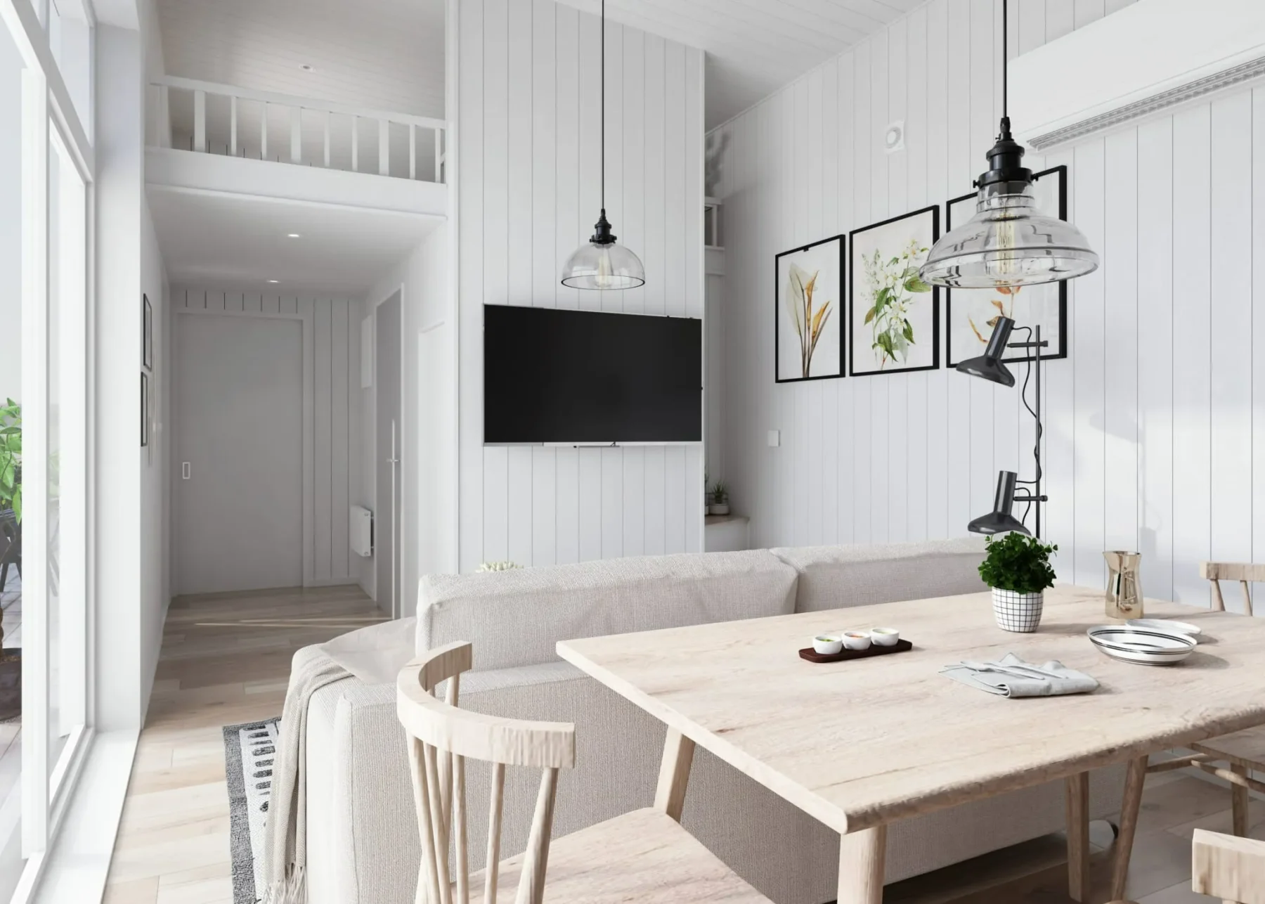 Helårsbolig_Pulpet_40.1_Interiør_stue_spiseplass_loft