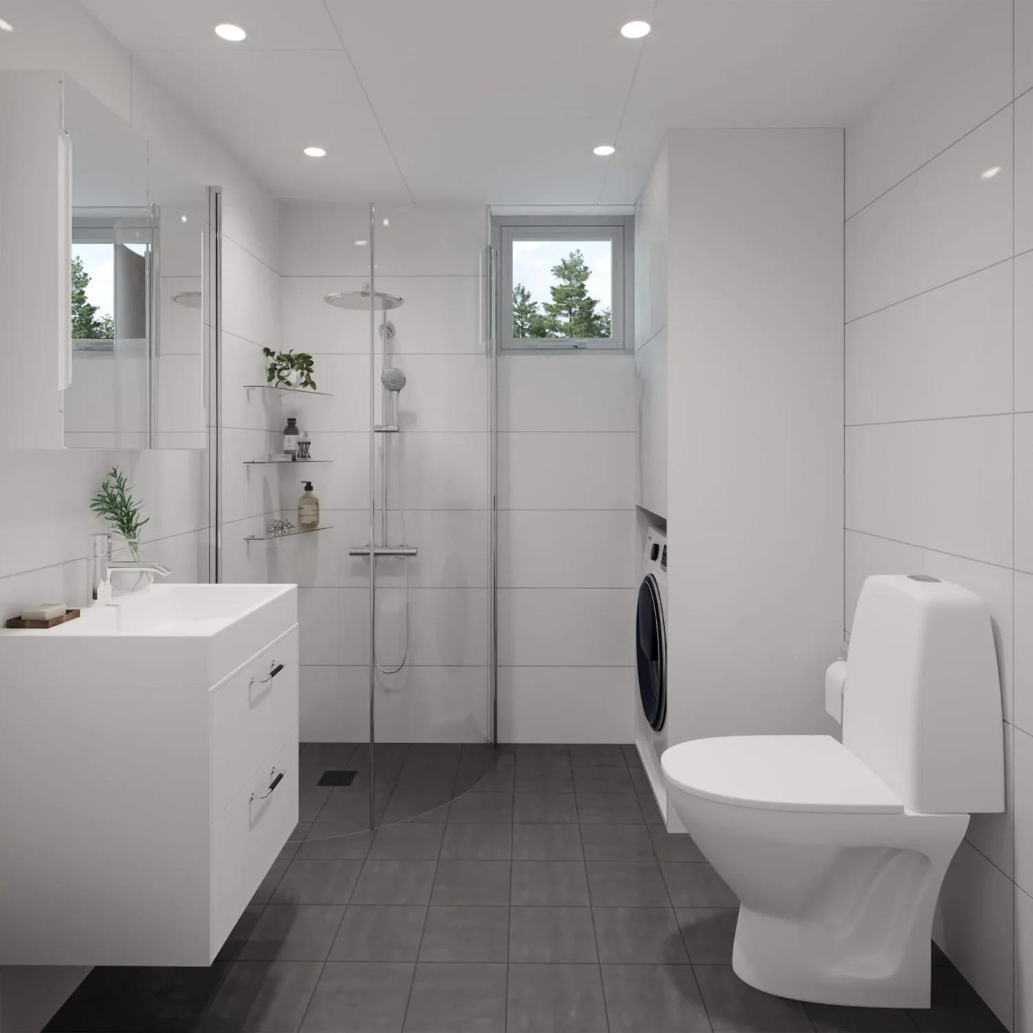 Helårsbolig_Klassisk_rak_40.1_Interior_bad_dusj_toalett_wc_svart_flis_hvit_flis_lite_vindu