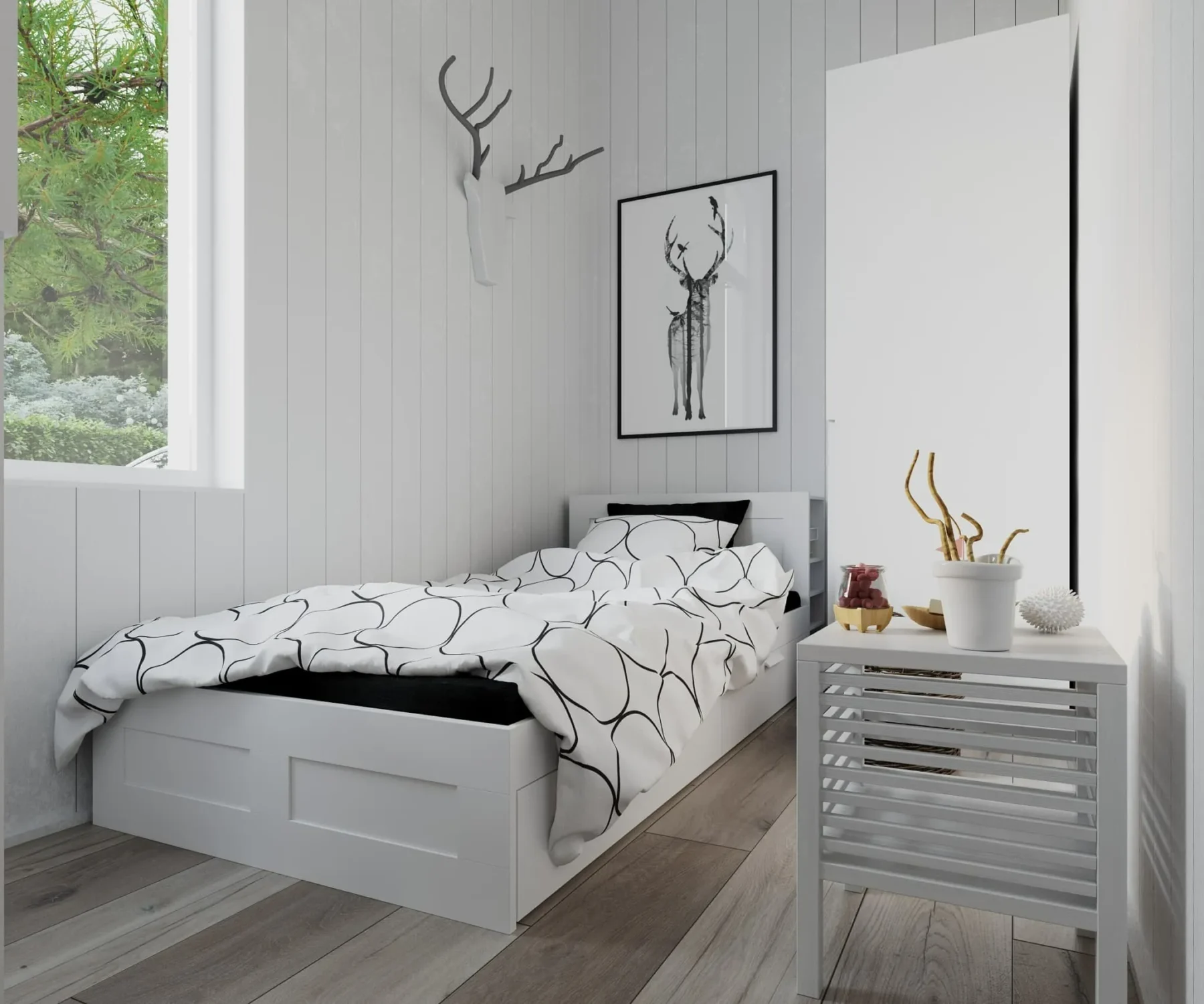 Mikrohus_Pulpet_Panorama_PP2_Interiør_Soverom_seng