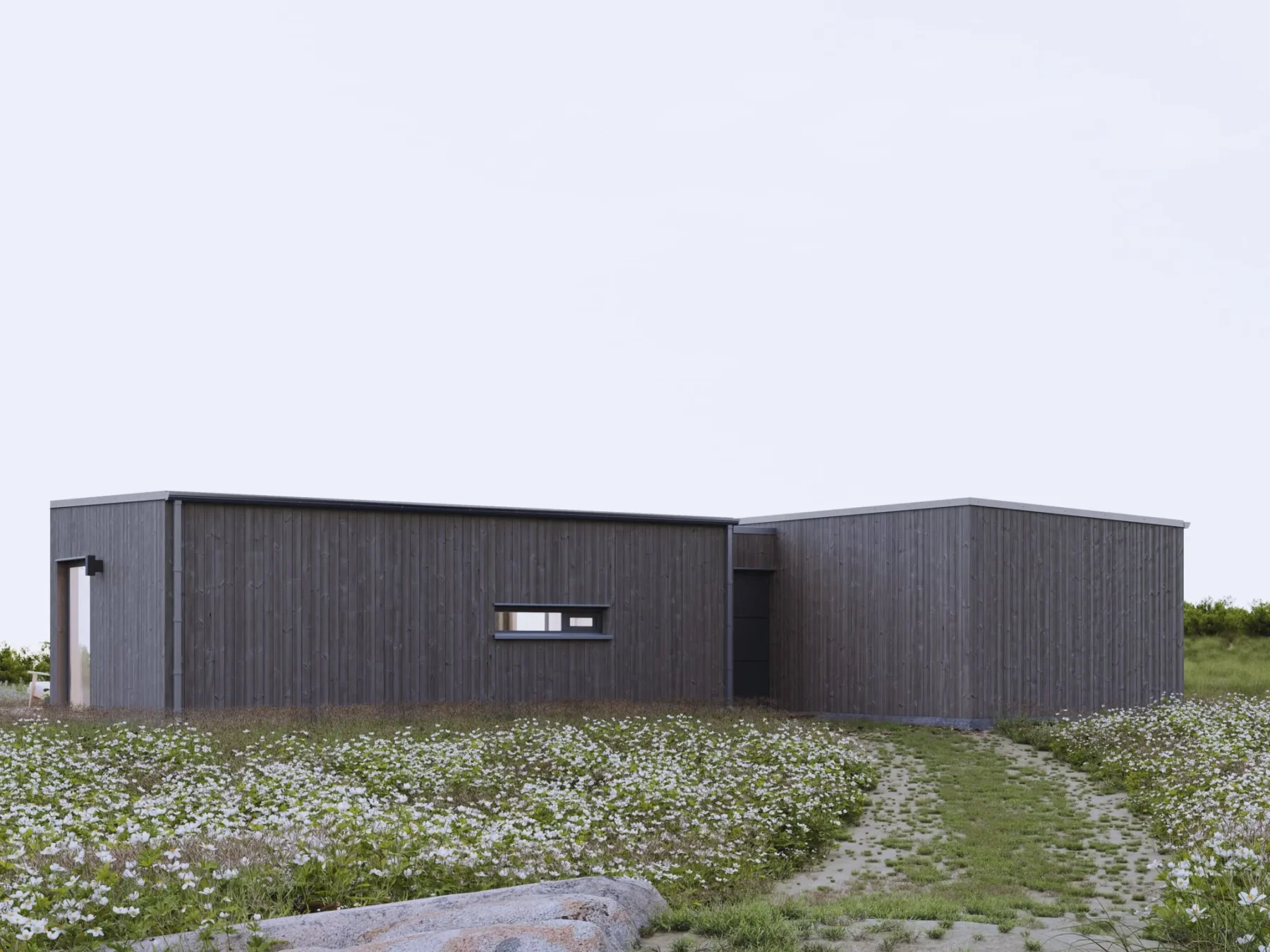 Helårsbolig_Rak_80.6R.T_Exterior_Jernvitriol_fasade_stående_panel_terrasse_store_vinduer